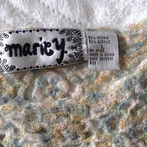 Y2K MARIE Y MULTICOLOR MOHAIR CROPPED SWEATER, L JR - Picture 4 of 7